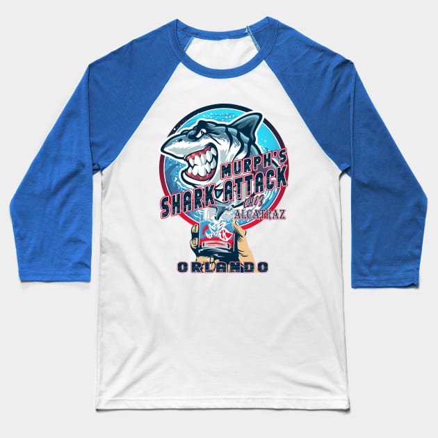 Murph's Shark Attack Universal Chez Alcatraz Orlando Florida Baseball T-Shirt by Joaddo